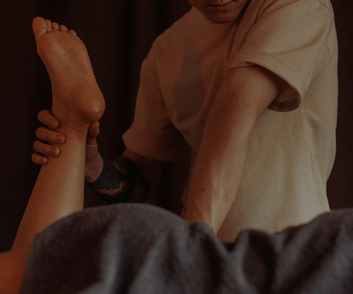 Leg and foot massage therapy at home